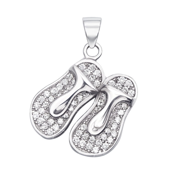 Срібна підвіска з фіанітами. Артикул AZ03202