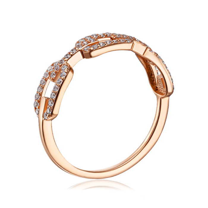 Золотое кольцо с фианитами. Артикул 18335/01/0/1