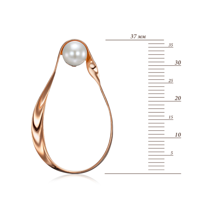 Золотые пуссеты с жемчугом. Артикул 22925/01/0/2503