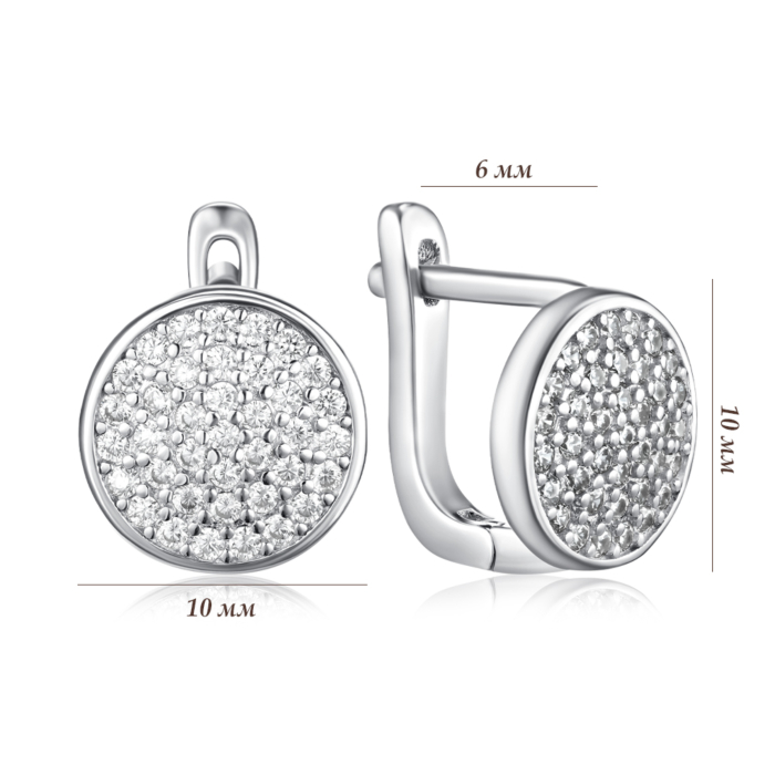 Серебряные серьги с фианитами. Артикул B00017-E/12/1