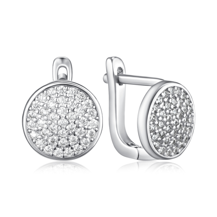 Серебряные серьги с фианитами. Артикул B00017-E/12/1