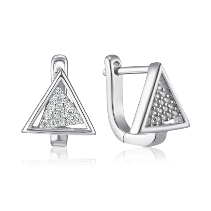 Срібні сережки з фіанітами. Артикул B00022-E/12/1