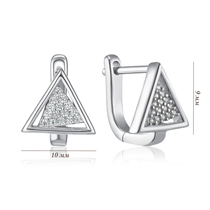 Срібні сережки з фіанітами. Артикул B00022-E/12/1