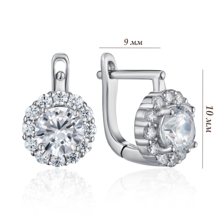 Срібні сережки з фіанітами. Артикул B00027-E/12/1