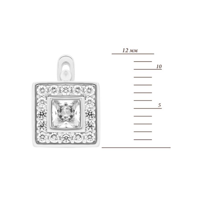 Срібні сережки з фіанітами. Артикул UG5B00029