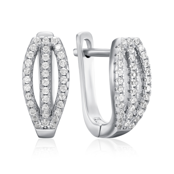 Серебряные серьги с фианитами. Артикул B00035-E/12/1