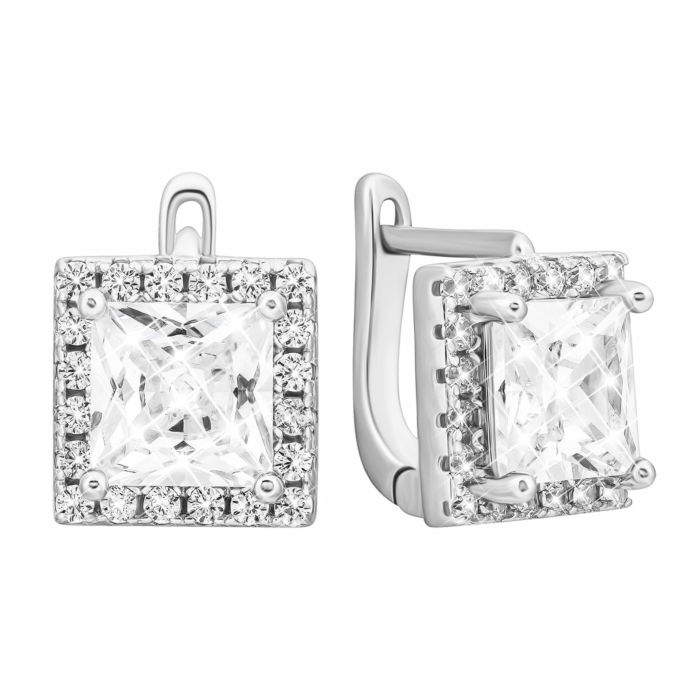 Серебряные серьги с фианитами. Артикул UG5B00039