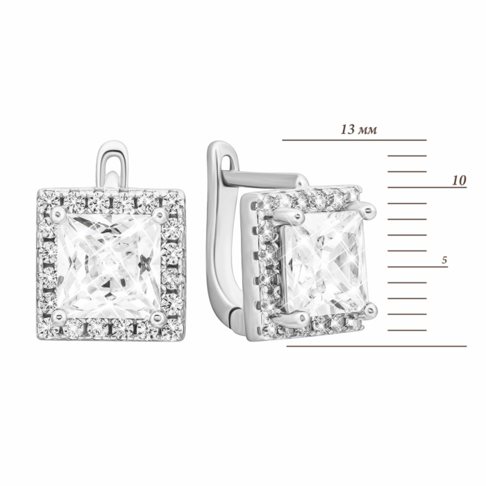 Серебряные серьги с фианитами. Артикул UG5B00039