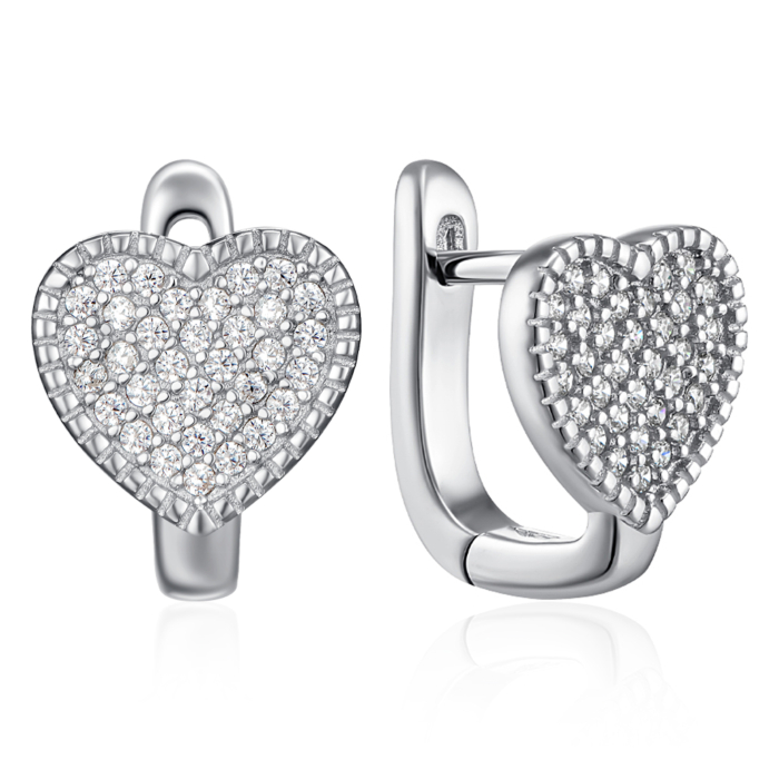 Срібні сережки з фіанітами. Артикул B00041-E/12/1