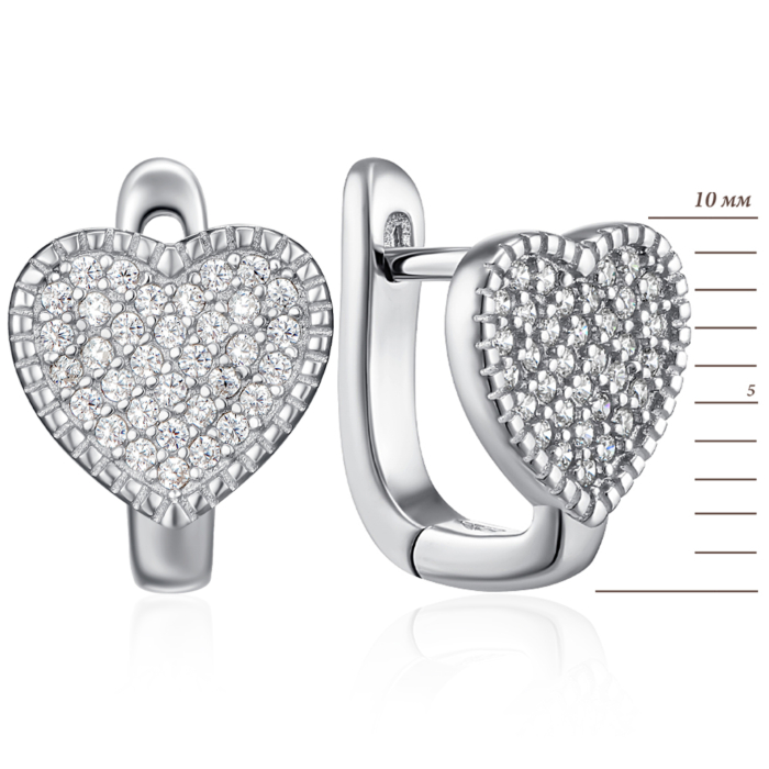 Срібні сережки з фіанітами. Артикул B00041-E/12/1