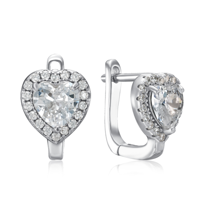 Срібні сережки з фіанітами. Артикул B00047-E/12/1