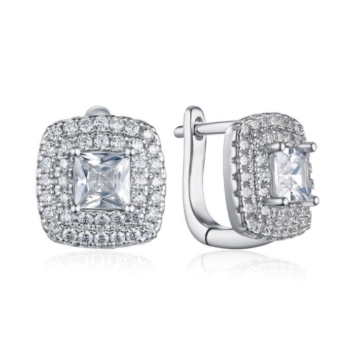 Серебряные серьги с фианитами. Артикул B00054-E/12/1