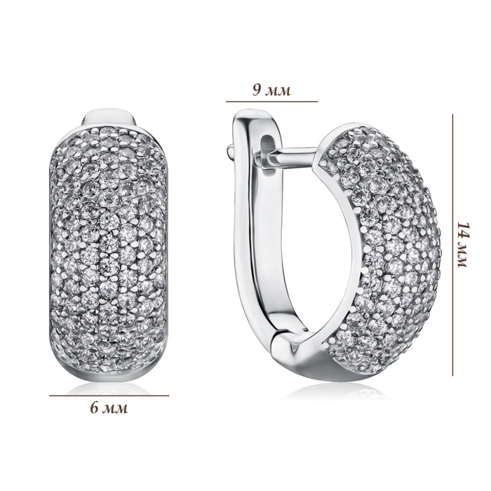 Срібні сережки з фіанітами B00072-E/12/1