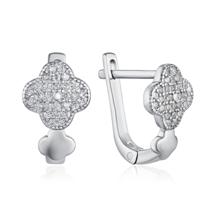 Серебряные серьги с фианитами. Артикул B00074-E/12/1