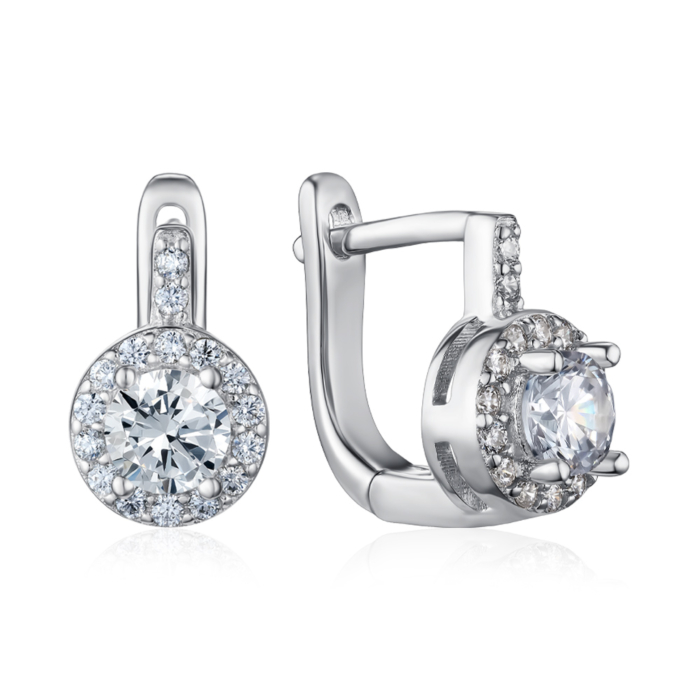 Срібні сережки з фіанітами. Артикул B00075-E/12/1