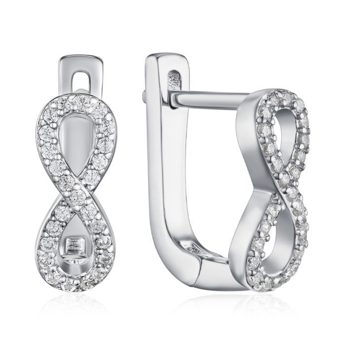 Серебряные серьги с фианитами. Артикул B00076-E/12/1