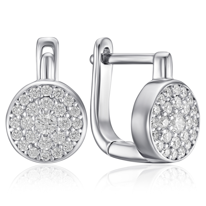 Серебряные серьги с фианитами. Артикул B00077-E/12/1