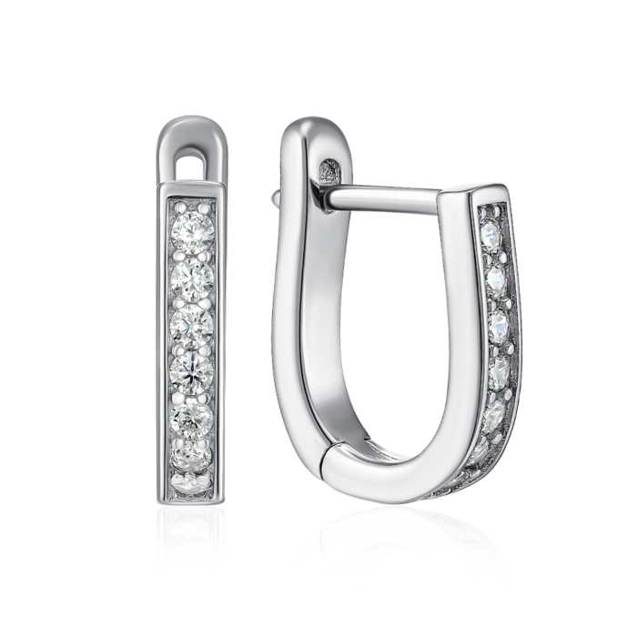 Серебряные серьги с фианитами. Артикул B00079-E/12/1