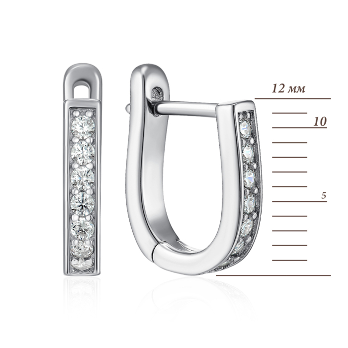 Серебряные серьги с фианитами. Артикул B00079-E/12/1