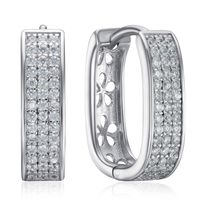 Серебряные серьги с фианитами. Артикул B00733-E/12/1
