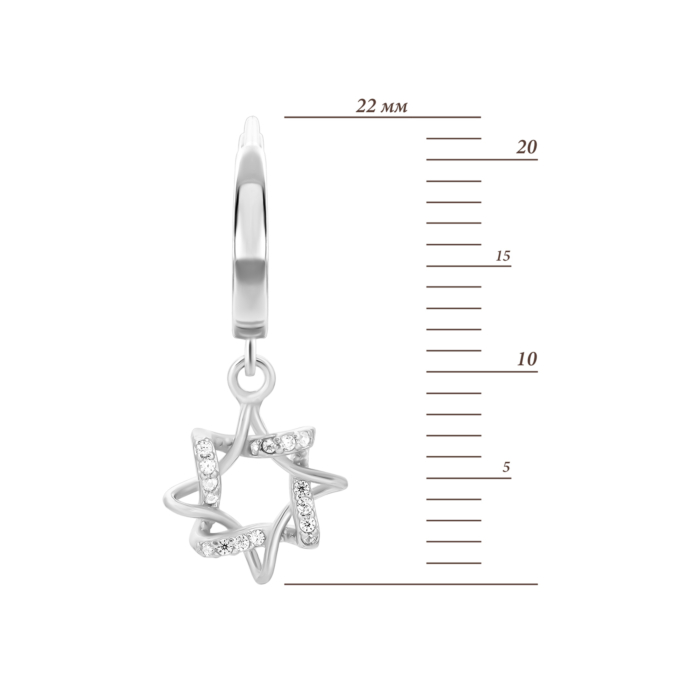 Серебряные серьги-конго с фианитами. Артикул UG5B00914