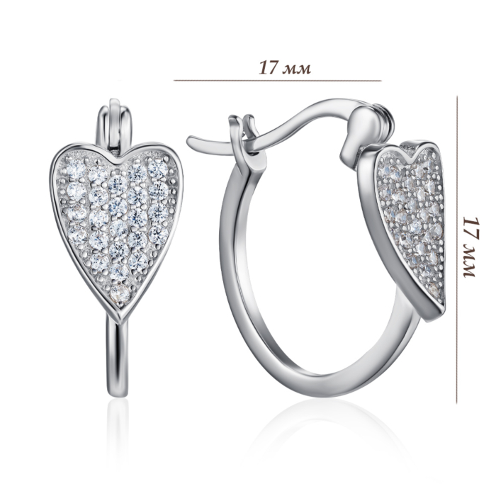 Срібні сережки з фіанітами. Артикул B00952-E/12/1