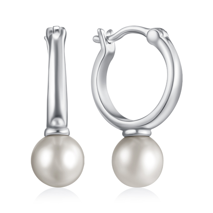 Серебряные серьги с жемчугом. Артикул B01041-E/12/1920