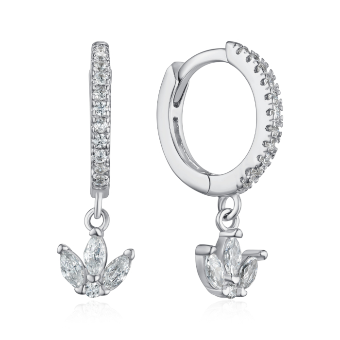 Срібні сережки з фіанітами. Артикул B01043-E/12/1