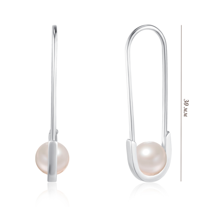 Серебряные серьги с жемчугом. Артикул B01047-E/12/4570