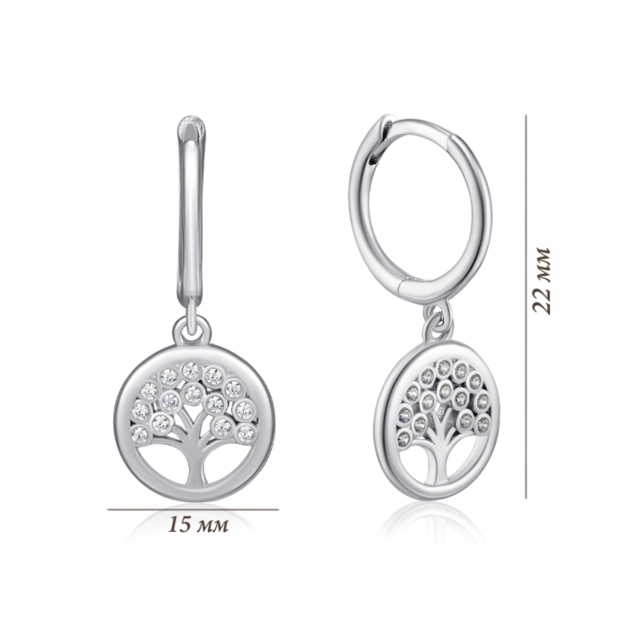 Серебряные серьги с фианитами. Артикул B01151-E/12/1