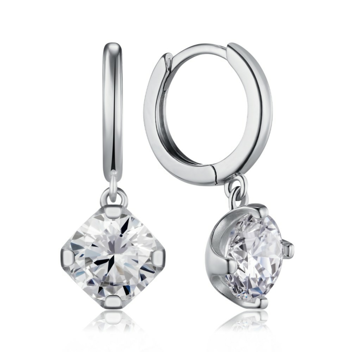 Серебряные серьги с фианитом. Артикул B01189-E/12/1