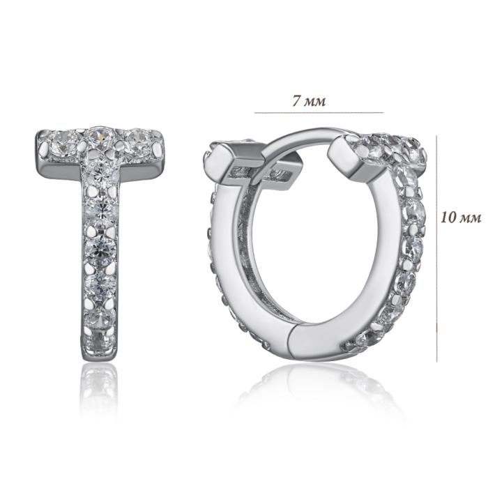 Серебряные серьги с фианитами. Артикул B01247-E/12/1