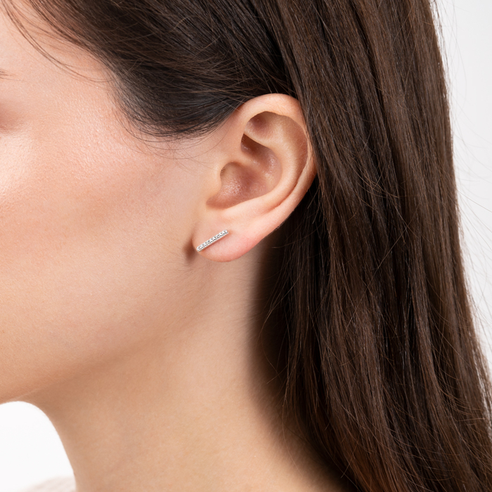 Серебряные серьги с фианитами. Артикул B01334-E/12/1