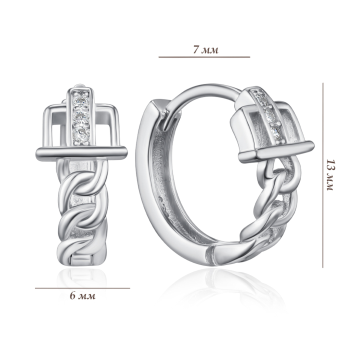 Серебряные серьги с фианитами. Артикул B01353-E/12/1