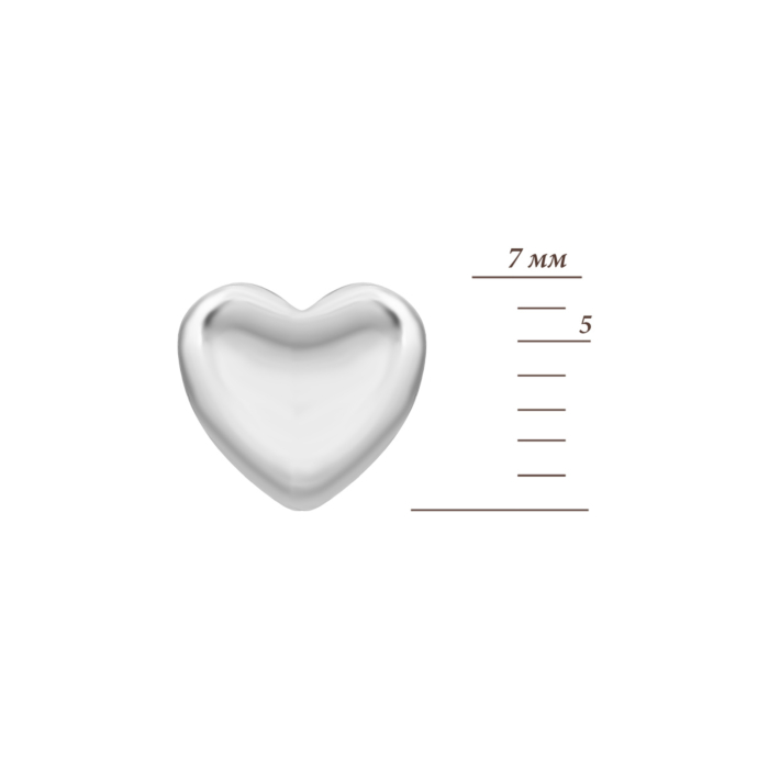Серебряные пуссеты Сердце. Артикул UG5B01419