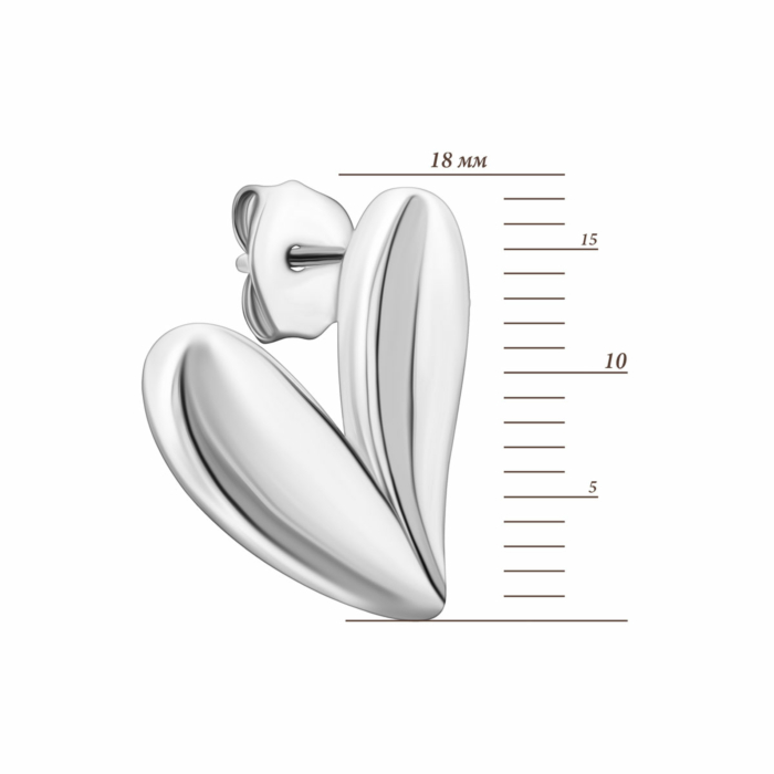 Срібні пусети Серце. Артикул UG5B01511