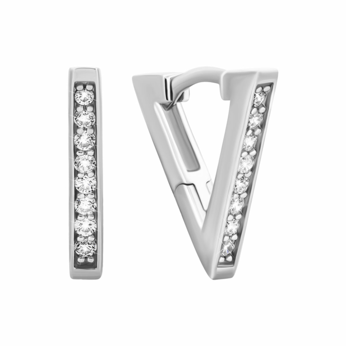 Серебряные серьги-конго с фианитами. Артикул UG5B01575