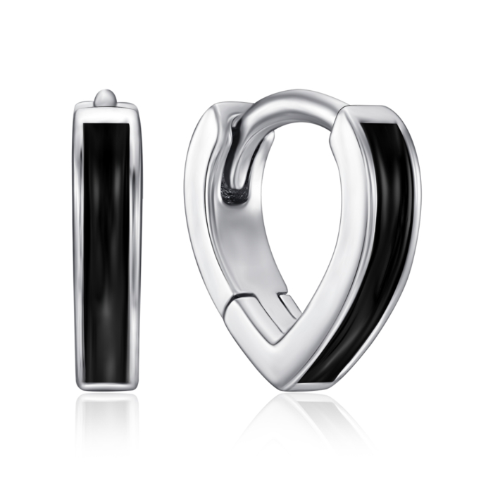 Серебряные серьги-конго с эмалью. Артикул B01585-E/12/389