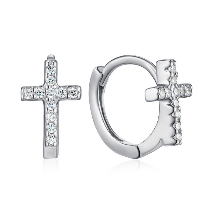 Срібні сережки з фіанітами. Артикул B01629-E/12/1