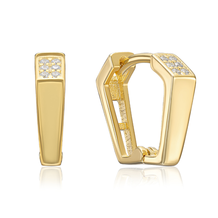 Срібні сережки з фіанітами. Артикул B01639-E/20/1