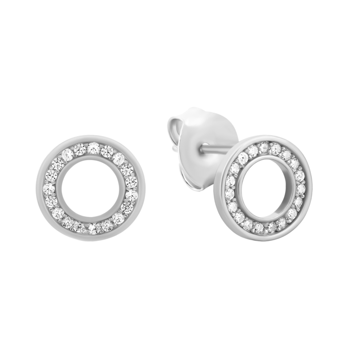 Серебряные пуссеты с фианитами. Артикул UG5B01766