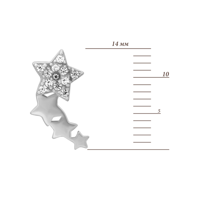 Срібні пусети з фіанітами. Артикул UG5B01777