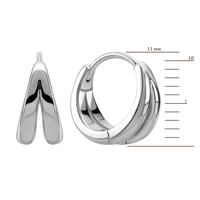 Срібні сережки-конго. Артикул UG5B01946