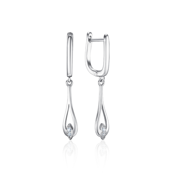 Серебряные серьги с фианитами. Артикул B02006-E/12/1