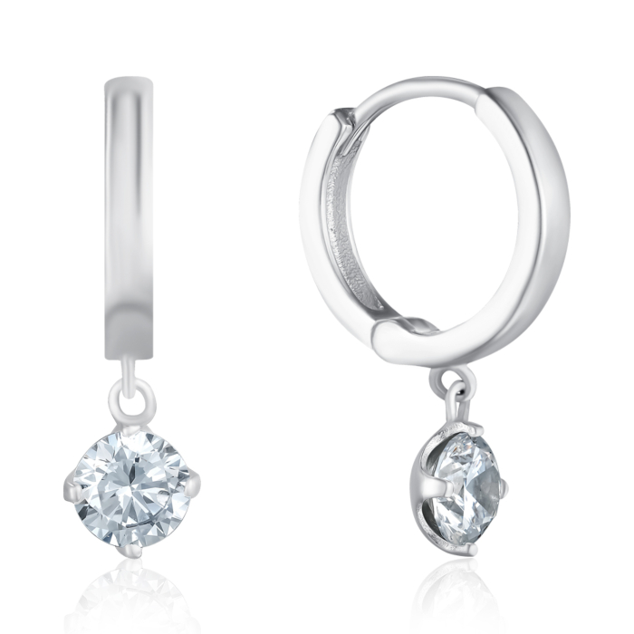 Серебряные серьги с фианитом. Артикул B02007-E/12/1