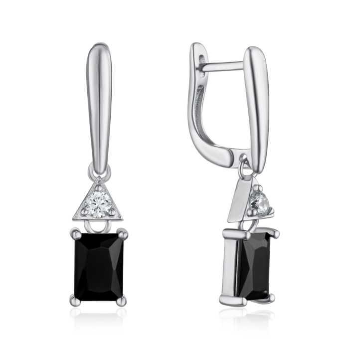 Серебряные серьги с фианитами. Артикул B02010-E/12/7