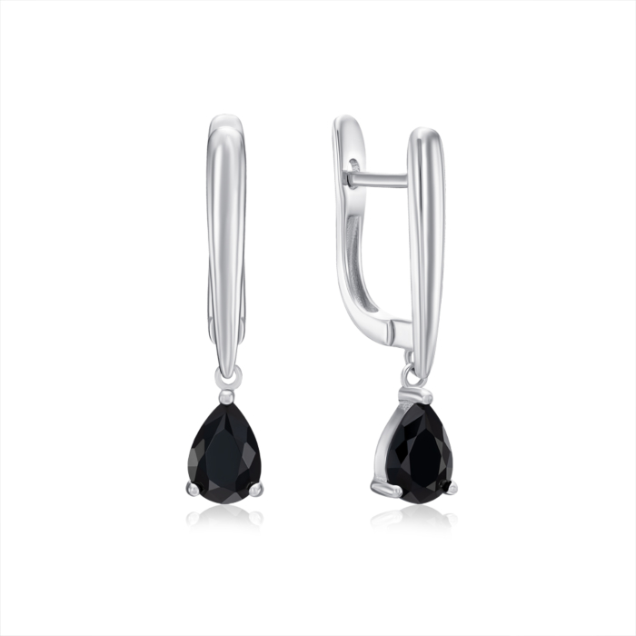 Срібні сережки з фіанітом. Артикул B02011-E/12/526