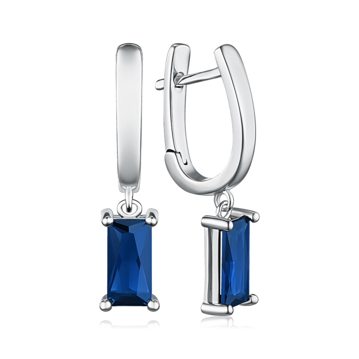 Серебряные серьги с фианитом. Артикул B02019-E/12/1549