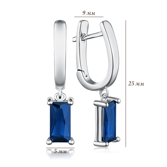 Серебряные серьги с фианитом. Артикул B02019-E/12/1549