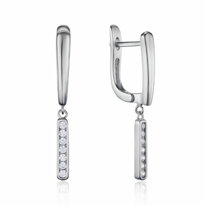 Серебряные серьги с фианитами. Артикул B02021-E/12/1